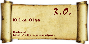 Kulka Olga névjegykártya