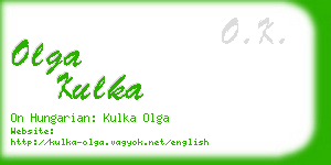 olga kulka business card